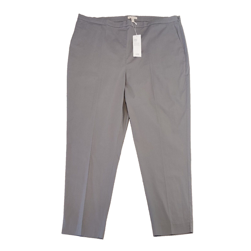 NWT Eileen Fisher Sonal Hi Waist Pull On Side Zip Stretch Pant Sz 18 Gray $178
